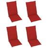 vidaXL 4er-Set verstellbare Klappstühle mit Kissen aus massivem Akazienholz