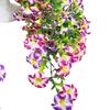Artificial Morning Glory Flowers Realistic Silk Eucalyptus Leaves Wall Decoration Fake Morning Glory Flower Ornaments for Garden