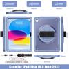 IPad 10th Gen 10.9 Inch Case Shockproof Full Body Cover With 360 Rotating Stand TPU Hand Strap