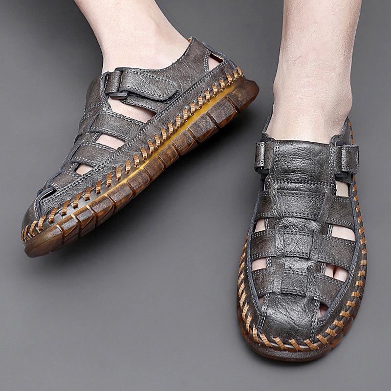 2025 Retro Übergröße Herren Strandsandalen: Sommer Slipper Hollow Casual Pantoletten