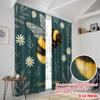 2pcs 2D flat printing Drapes Bumblebee Flowers Nature Work Fabric Without Electricity Party Decorations Use for Photo Booth