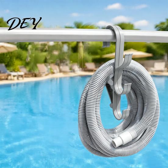 Stable Pool Tube Support Poolside Pole Hanger, with 3 Hook Configuration, Weather Resistant Maintenance Tool Management System Swimming Organizer, for