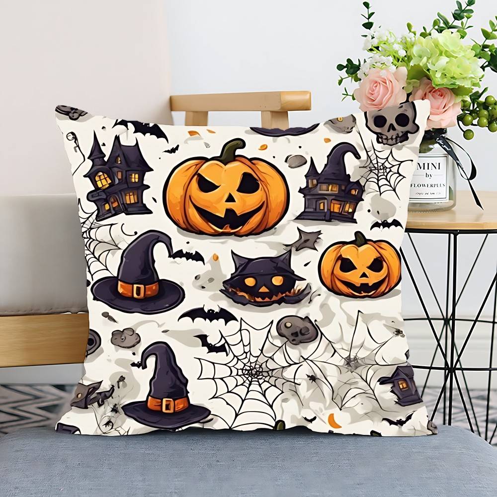 Spooky Halloween Pillow Case Cushion Cover Polyester Pillowcase Decorative Sofa Cushion Pillowcase Home Decor