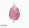 Natural Crystal Stone Charms Faceted Waterdrop Connector with Brass Findings Golden for Necklace Bracelet Jewelry Making DIY