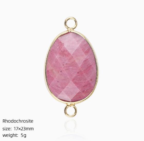 Natural Crystal Stone Charms Faceted Waterdrop Connector with Brass Findings Golden for Necklace Bracelet Jewelry Making DIY