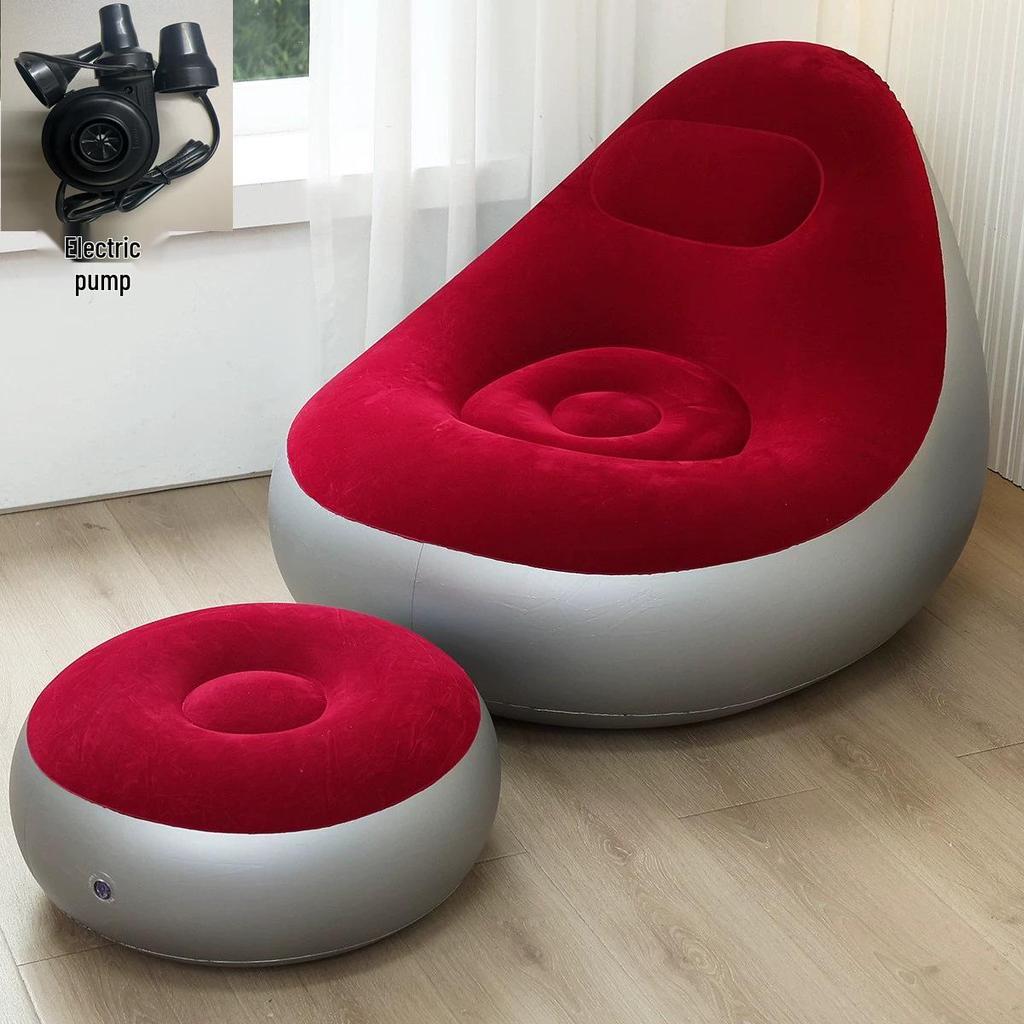 Sametové nafukovací křeslo: Skládací pohovka s úložným prostorem a opěradlem