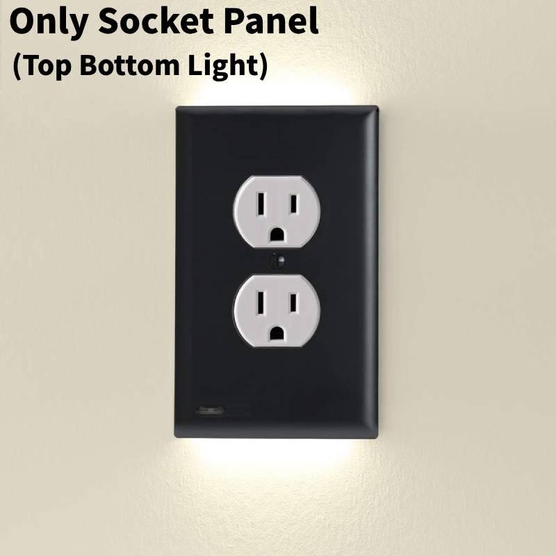 Outlet Cover Wall Socket Plate Double Led Night Light Sensor Coverplate Plug