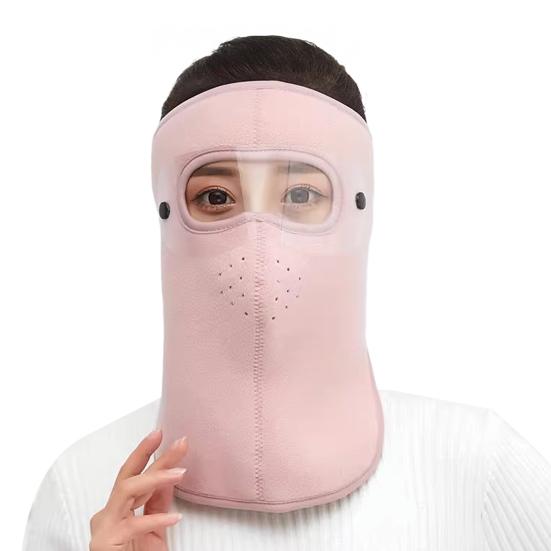 Winter Cycling Fleece Face Guard with Goggles Men Women Cold Weather Outdoor Clear Vision Windproof Antifog Goggle Thermal Full Face Guard