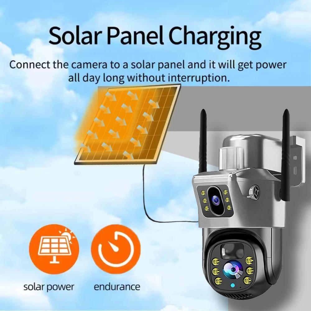 Outdoor Waterproof Solar Camera 4G/Wifi Home Full Color HD Remote Low Power Consumption Monitor with Night Vision