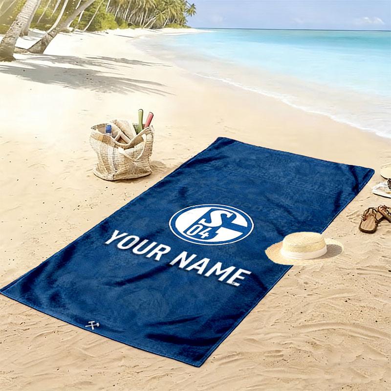 FC Schalke 04 Custom Name Print Beach Towel, Large Soft Quick Dry Towel for Beach Camping Swimming