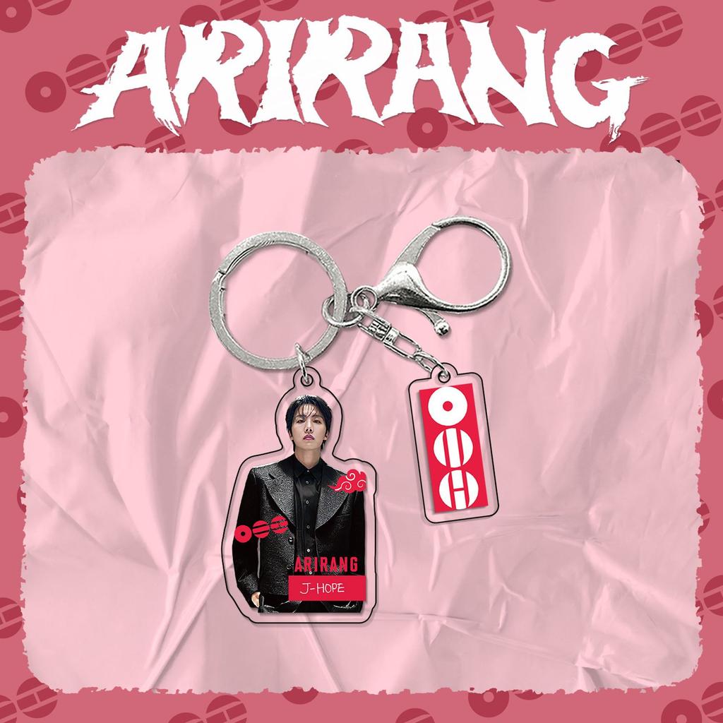 BTS Arirang World Tour Acrylic Keychain, Bangtan Boys Suit Style Member & Group Charm with Logo Tag, Kpop ARMY Fans Bag Accessory