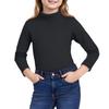 Girls Cute Tops Spring  High Neck Solid Long Sleeve Round Neck Top Party Birthday School Sweaters