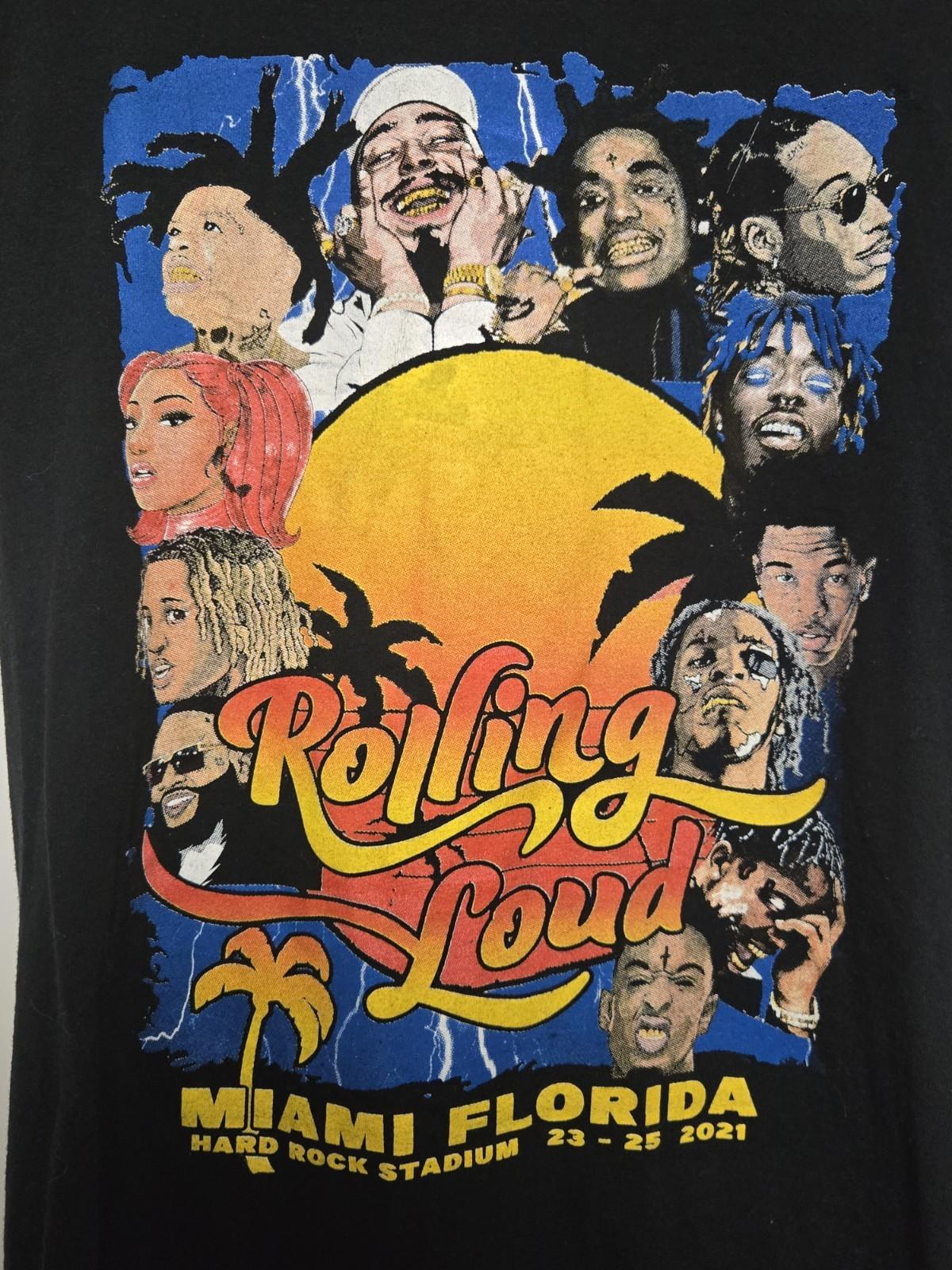 Rolling Loud Authentic Official Shirt 2021 Black Size Small Rap Tour Concert Unisex T-Shirt S