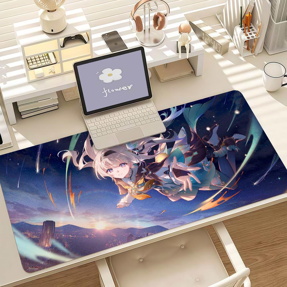Video Game Honkai Star Firefly Mouse Pad Anti Slip Rubber Edge Locked Thickened Laptop Gaming Desk Mat
