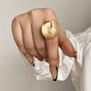 Fashion Elastic Rope Adjustable Rings for Women Men Irregular Geometric Matte Chunky Gold Color Finger Ring Charm Jewelry
