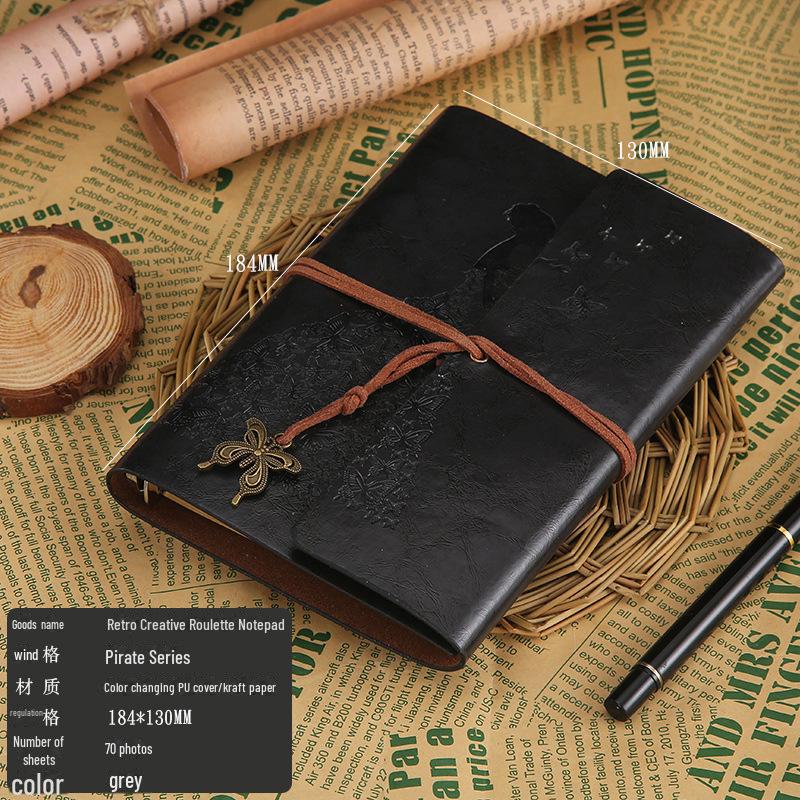 A6 European Retro Kraft Loose-Leaf Business Planner Notepad (Customizable Logo)