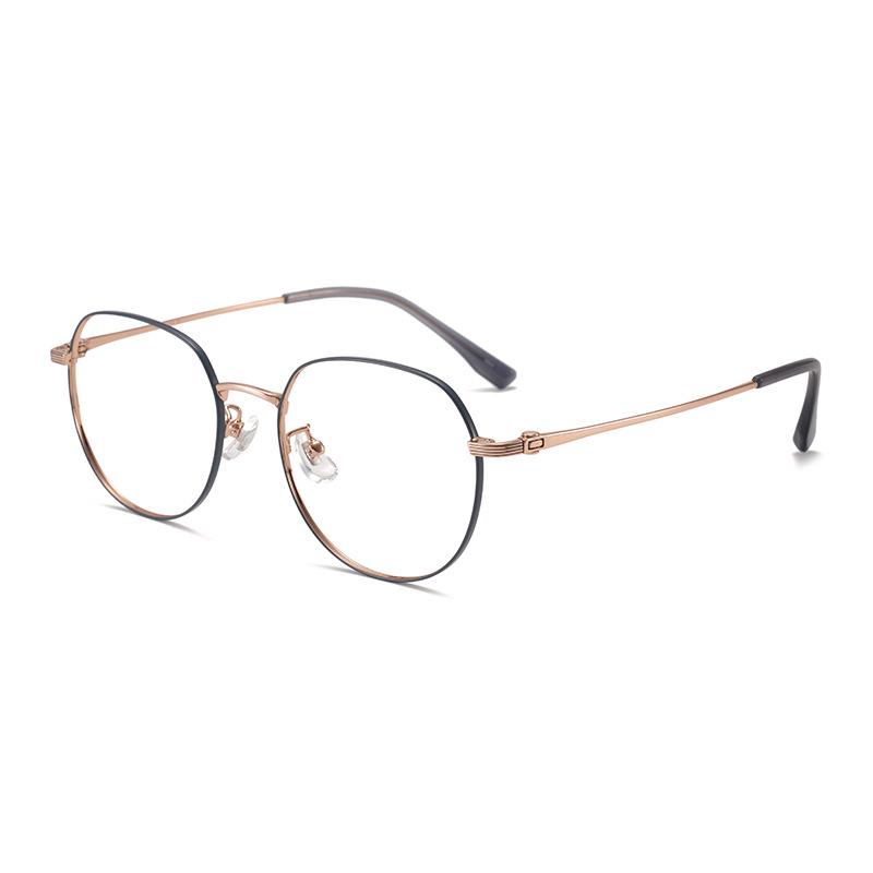 New Women's Slimming Pure Titanium Polygon Eyeglass Frame (53mm) - Fashionable and Versatile 
