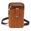 Genuine Leather Crossbody Phone Bag for Men & Women, Compact Shoulder Pouch with Zipper, Card Slots & Snap Pocket, Everyday Travel Wallet