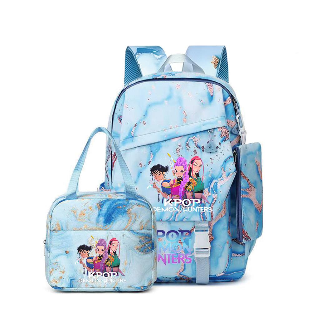 Kpop Demon Hunters, Elementary School Bag, Children'S Backpack, Lunch Bag, Pencil Bag, Three-Piece Set, Student Backpack