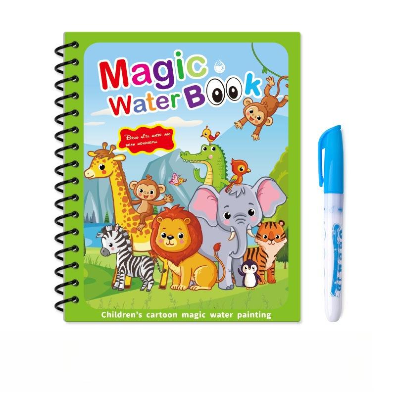 Magical Water Painting Book Children's Educational Clear Water Coloring Painting Book Children's Graffiti Book Boys and Girls Drawing Toys