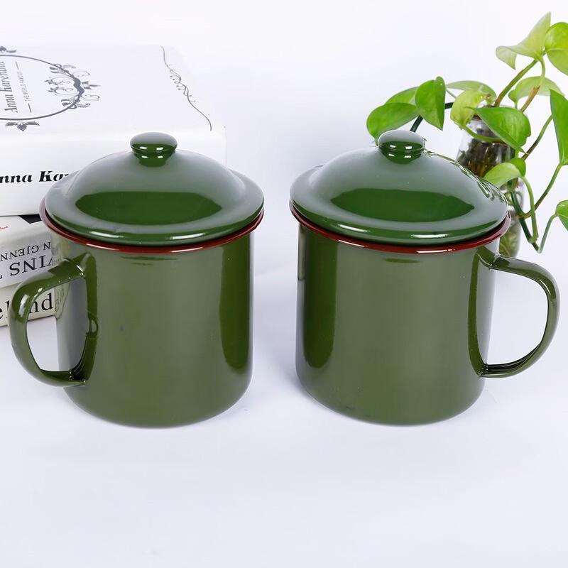 OLOEY Retro Military Green Enamel Mug