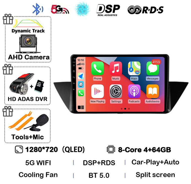 10"Android 14 Auto CarPlay For BMW X1 E84 2009 2010 2011 2012 Car Radio Multimedia Video Players Gps Navigation Stereo Head Unit