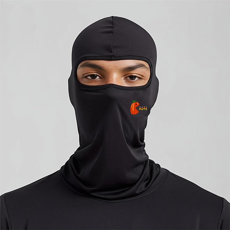Personalized pumpkin printed balaclava hat for men and women, windproof riding hat, lightweight, breathable and comfortable