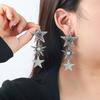 Sparkly Crystal Rhinestone Stars Drop Earrings For Women Fashion Holiday Party Jewelry Gifts
