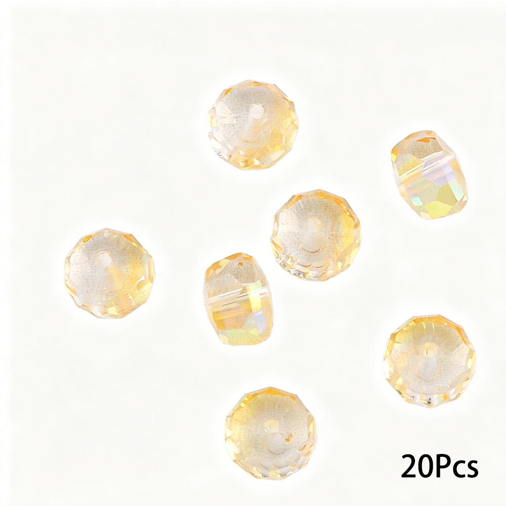 20Pcs Glass Beads High Transparent Colored Cut Glass Crystal Spacer Beads For DIY Jewelry Making Accessories