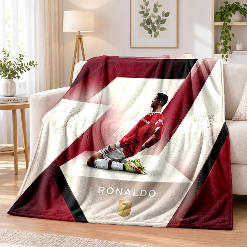 Cristiano Ronaldo Printed Flannel Blanket Warm Comfort Bed Throw For Indoor Home Decoration
