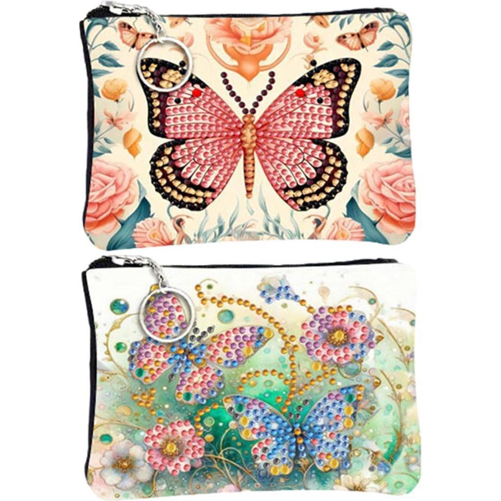 DIY Diamond Painting Bling Rhinestone Makeup Bag Zipper Closure Diamond Dot Diamond Card Pack Large Capacity for Home Decor Gift