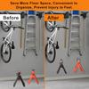 6 Pack Jack Stands Wall Mount Organizer, Car Jack Stand Wall Hooks For Hanging, Universal Upgrade Designed Garage Hook, Heavy Duty Hooks Fits 2 & 3 &
