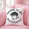 Hot Actor P-Pedro Pascal Pillow Case Anti-Dustmite Pillowcase Invisible Zipper Silky Short Plush Sofa Cushion Cover