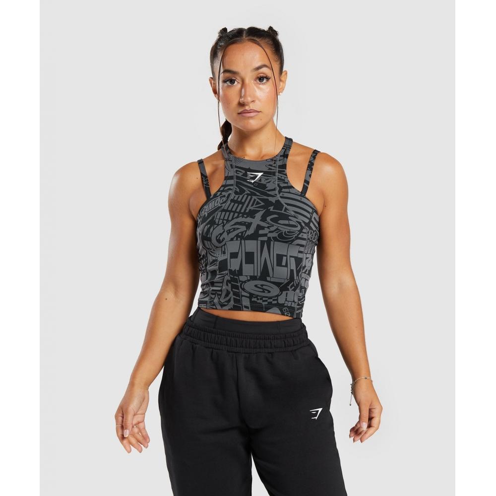 

Майка GYMSHARK GS Power Midi темно-серая B6A1X GB7W