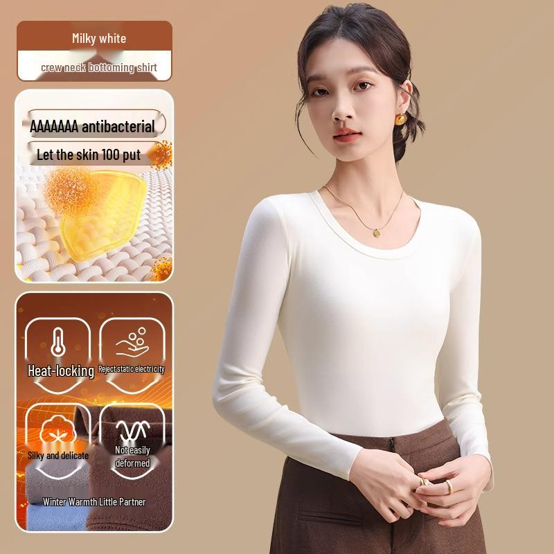 

Женская бесшовная термо-утягивающая майка с длинным рукавом XXL кремовый