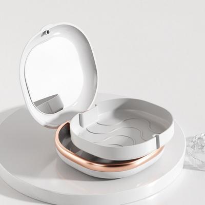 Neu Mit Spiegel Zahnspangenbox Reinigungsbox Einweichbox Kieferorthopädische Retainer-Hülle Abtropfende Prothesenaufbewahrungsbox