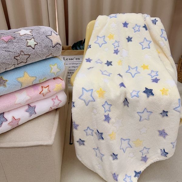 Korejská kreslená roztomilá pastelová tečkovaná deka - Cestování, volný čas a přikrývka na pohovku