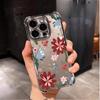 Case For iPhone 14 13 Pro Max 6 7 8 Plus 17 Air X XR XS Max Plating Violet Flowers Shockproof Transparent Soft Cover