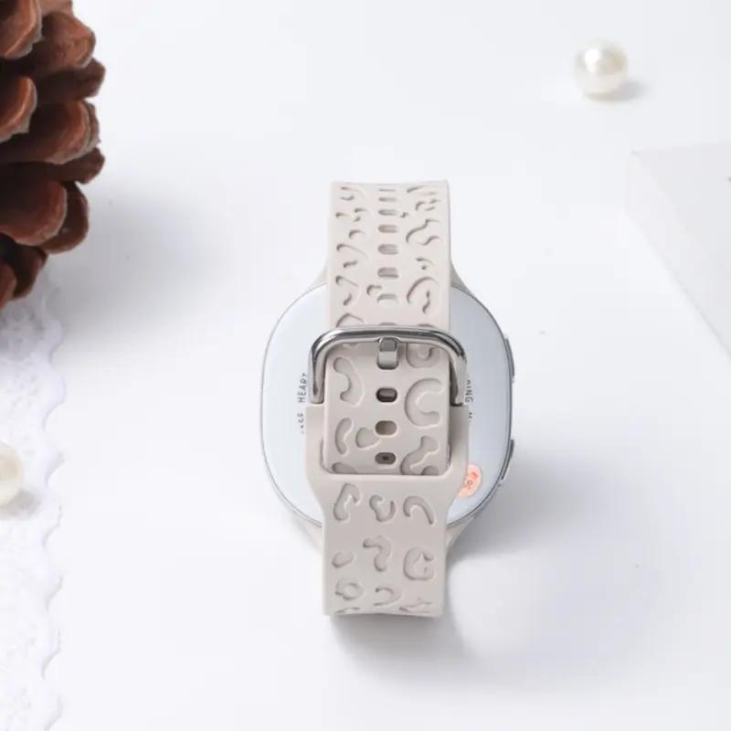 Band for Samsung Galaxy watch 8/8 classic 46mm 44mm 40mm Engraved Leopard Wrist Bracelets Correa pulseras Galaxy watch 8 Strap