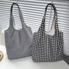 Retro Polka Dot Versatile Casual Tote Large Capacity Shoulder Canvas Bag