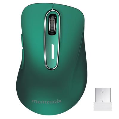 Memzuoix Wireless 1400 DPI Computer Wireless Mouse with USB Portable USB Wireless Battery Powered Cordless Mouse for 5 Dark Green 2.4G Mouse,