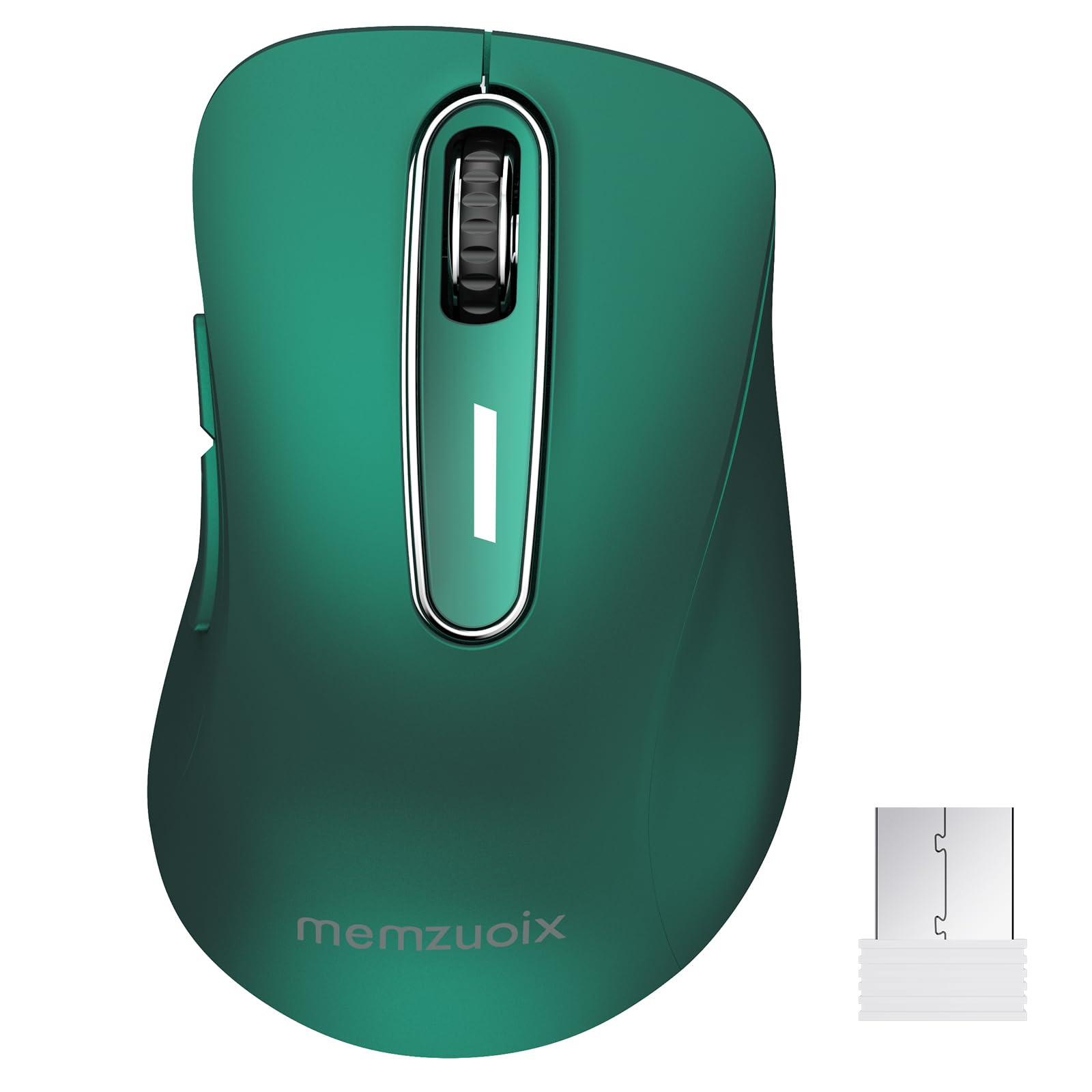 

memzuoix Wireless 1400 DPI Computer Wireless Mouse with USB Portable USB Wireless Battery Powered Cordless Mouse for 5 Dark Green 2.4G Mouse, темно-зелений колір