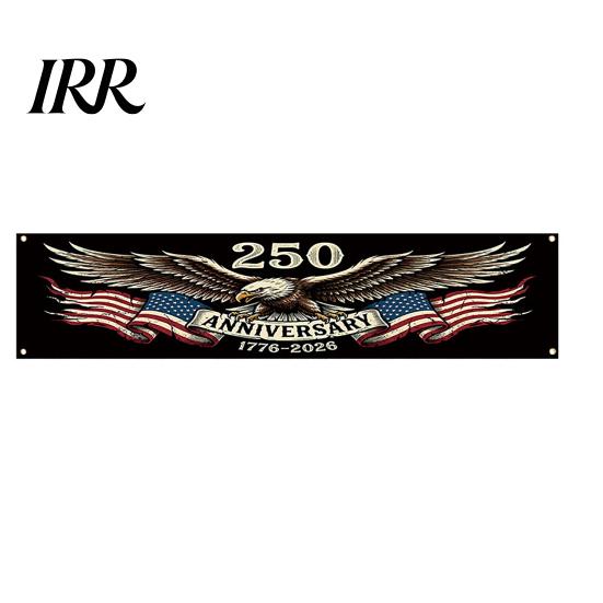 Independence Day Decor 250th Anniversary Banner 6.5x1.5ft 250 Years of Freedom American Patriotic Decoration 1776-2026 Outdoor Party USA Porch