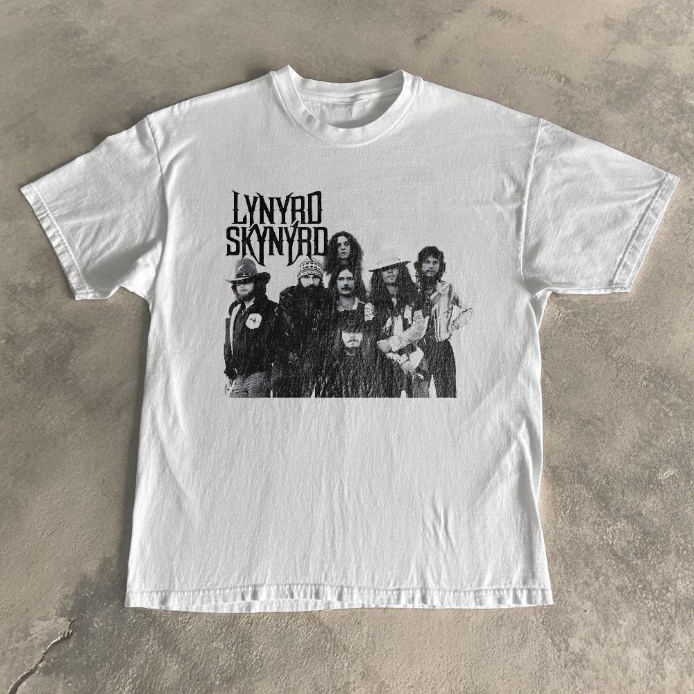 Lynyrd Skynyrd Southern Rock Band Unisex White Cotton T Shirt, Size S 5XL Basic XXXL