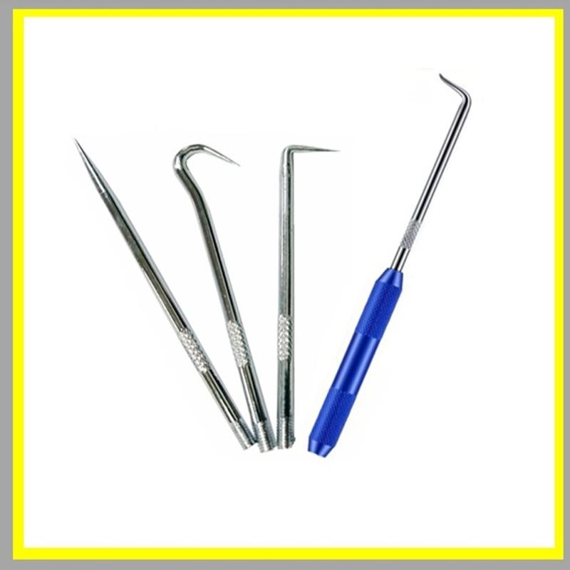 2Pcs Metal Scriber Seal Pick Puller Set O Rings Removers Angle Hook Tip Sealing Rings Picking Hook Group Tool Shaped Puller