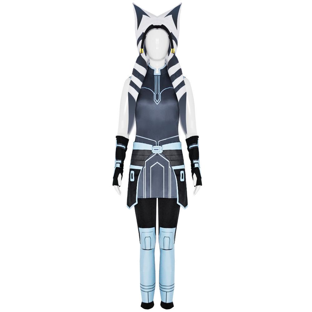Star Wars Clone Wars Ahsoka Tano Cosplay Costume With Stretch Fabric For Anime Fans