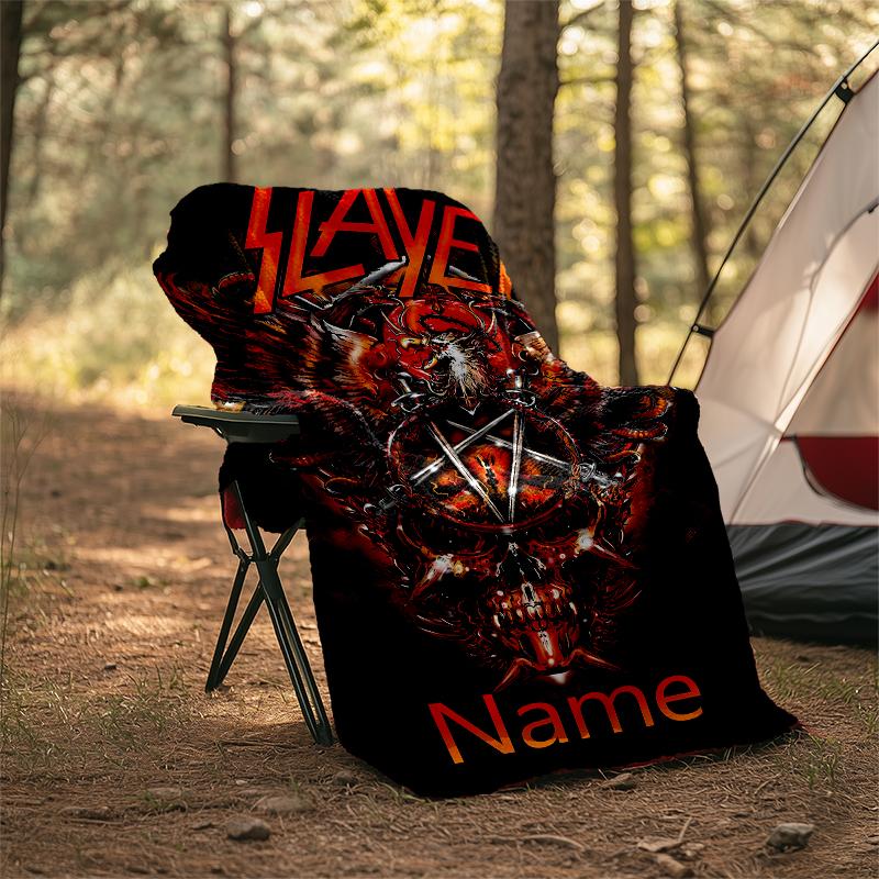 Personalized Custom Name Blanket - Slayer Logo Print Design,Blanket for Sofa,Bed,Travel,Camping - Soft and Warm, Great Gift