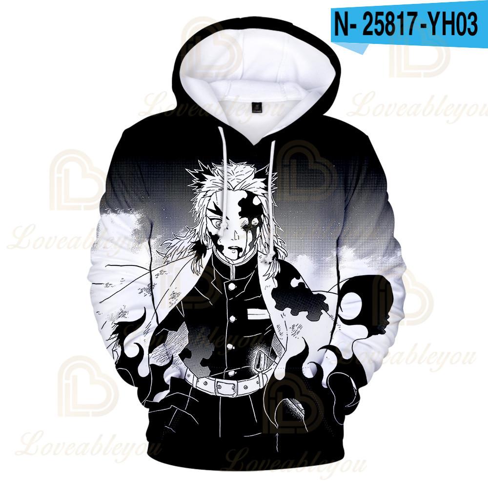 Kimetsu No Yaiba Anime 3D Sweat À Capuche Kochou Shinobu Cosplay Costume Démon Slayer Sweat À Capuche Pour Homme Femmes Rengoku Shinjurou Sweats