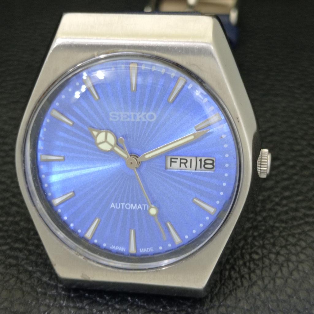 Seiko AUTOMATIC VINTAGE JAPAN 6309A MENS SKY BLUE COLOR DIAL WATCH A701340-5