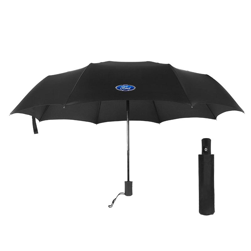Folding Automatic Umbrella Rain Car Large Business 3Folding Umbrellas For Ford F150 Focus Ranger Fiesta Transit Mustang Mondeo MK2 MK3 Fusion